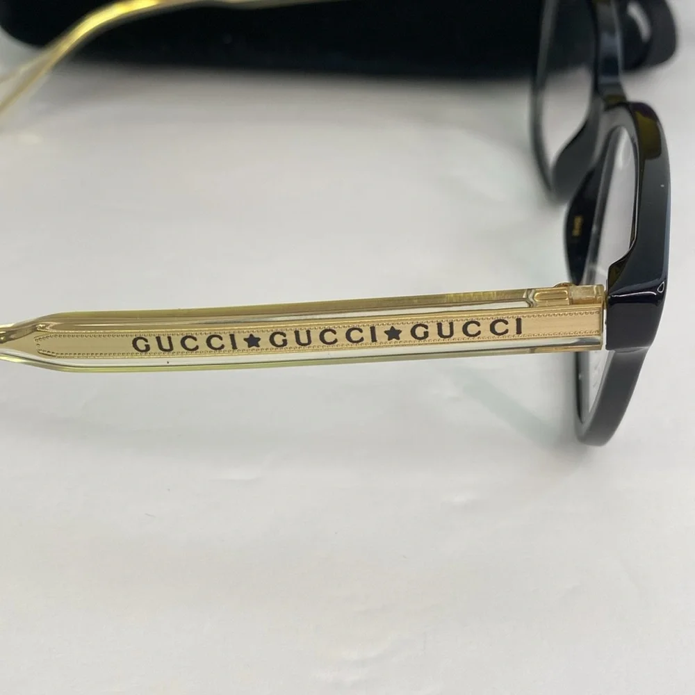 Gucci Seasonal-Icon GG0566O 001 Eyeglasses unisex Black/Crystal 52-18-140mm